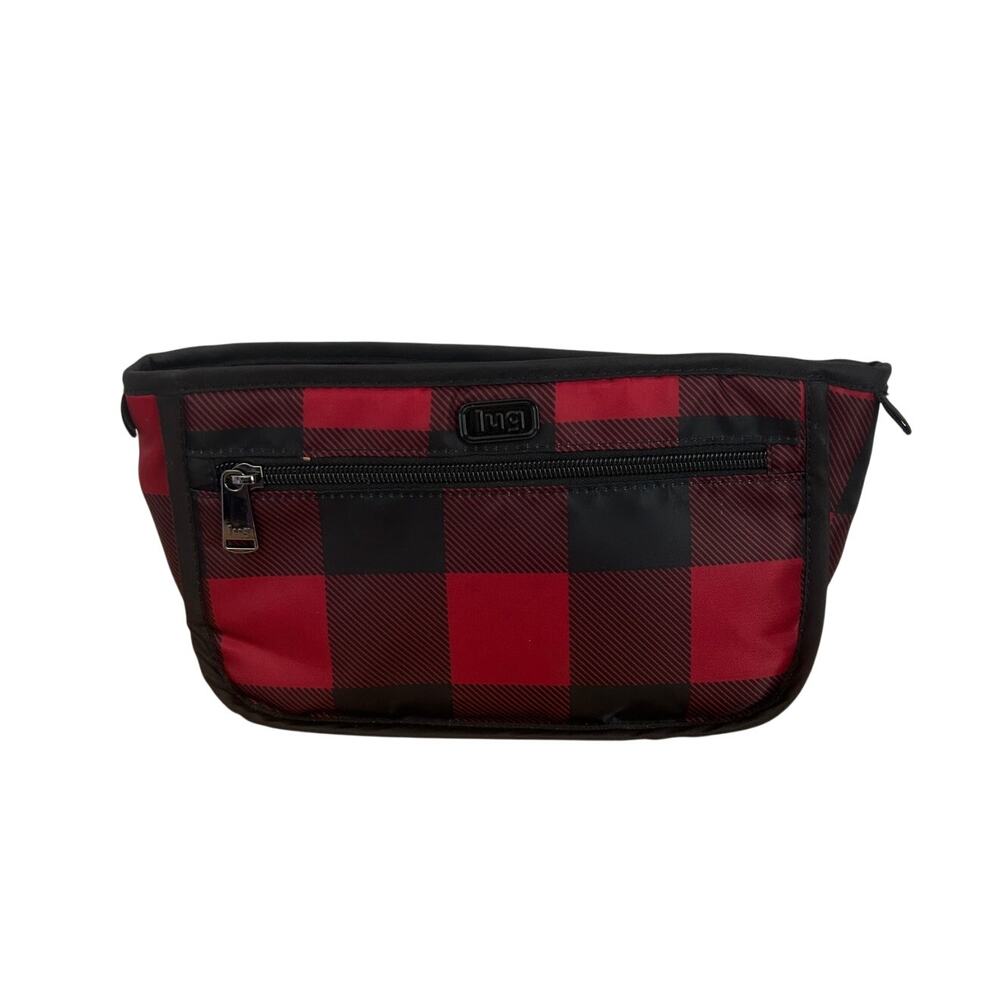 Lug Parasail Cosmetic Case, Buffalo Check Red Travel Makeup Organizer Pouch